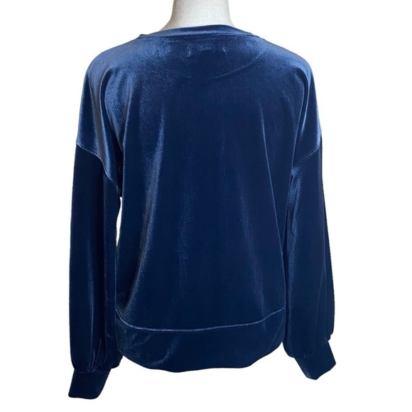 Madewell ladies pull over crew neck top. Metallic navy blue long sleeve size XS - Picture 3 of 13
